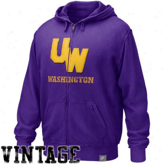 Nike Washington Huskies Purple Vault Accredited Applique Full Zip Hoody Sweatshirt