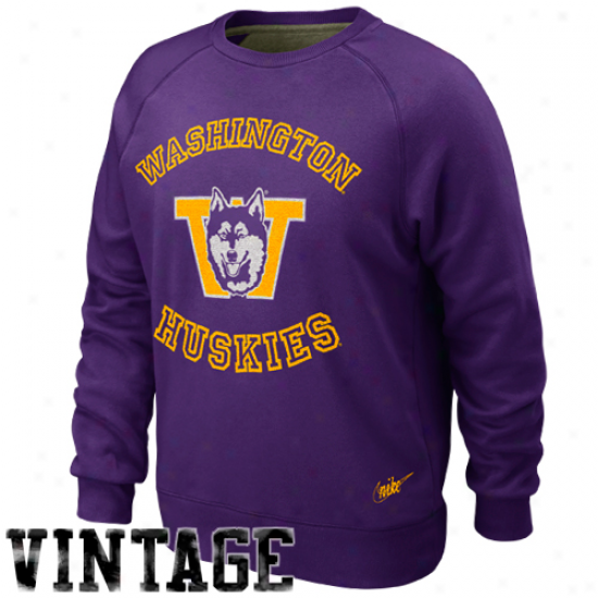 Nike Washington Huskies Purple Vault Crew Fleece Sweatshirt