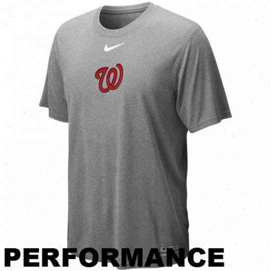 Nike Washington Nationals Legend Logo Performance T-shirt - Ash