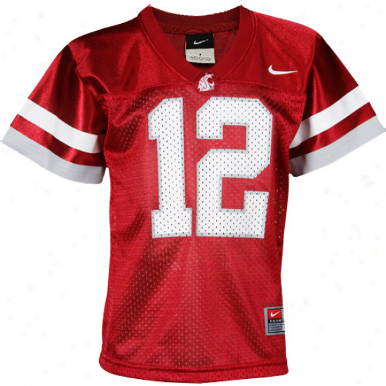 Nike Washington State Cougars #12 Presxhool Replica Football Jersey-crimson