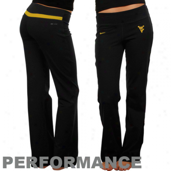 Nike West Virginia Mountaineers Ladies Black Be Strong Action Pants