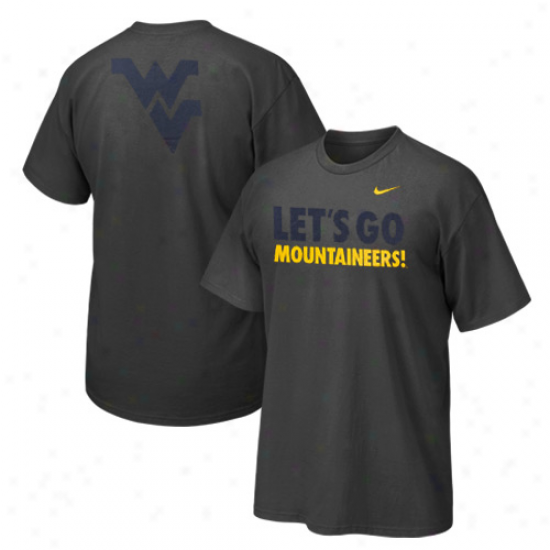 Nike West Virginia Mountaineers Let's Go Mountaineers T-shirt - Charcoal