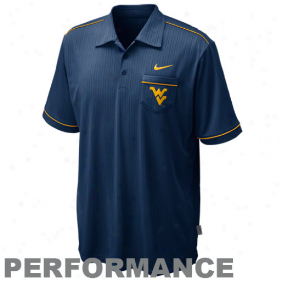 Nike West Virginia Mountaineers Navy Blue Conference Acting Polo