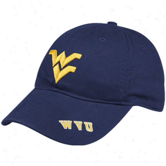 Nike West Virginia Mountaineers Navy Blue Heritage 86 Washed Logo Swoosh Flex Hat