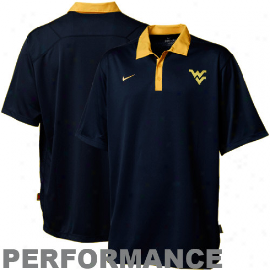 Nike West Virginia Mountaineers Navy Blue Practice Performance Polo