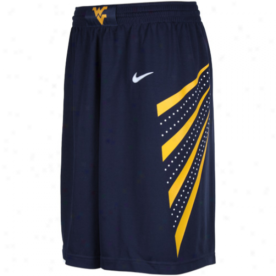 Nike West Virginia Mountaineers Navy Blue Replica Mesh Mimic Basketball Shorts