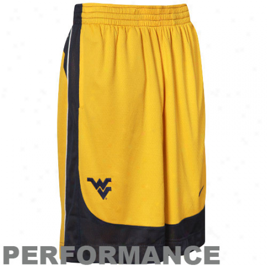 Nike West Virginia Mountaineers Old Gold-navy Blue Reversible Performance Basketball Shirts