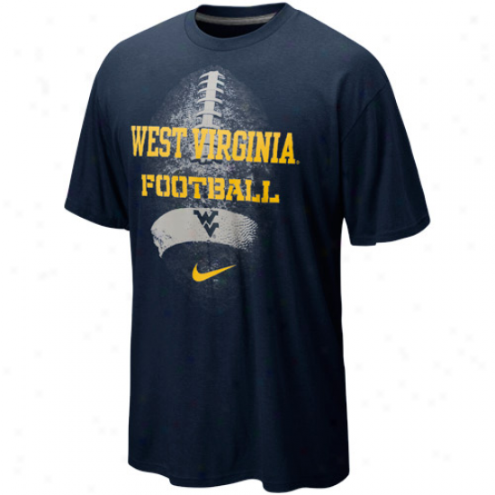 Nike West Virginia Mountaineers Seasonal Football Ii Heathered T-shirt - Nwvy Blue