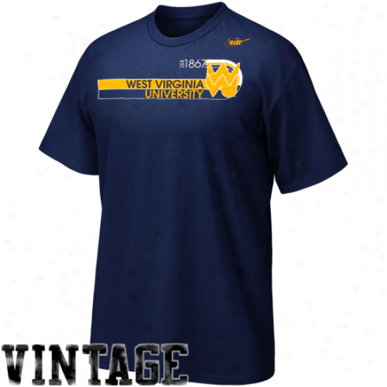 Nike West Virginia Mountaineers Vault Establisjmeng T-shirt - Navy Blue