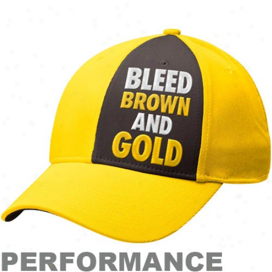 Nike Wyoming Cowboys Prairie Gold Bleed Bronw And Gold Legacy 91 Swoosh Performance Flex Hat