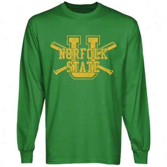 Norfolk State Spartans Cross Sticks Long Sleeve T-shirt - Green