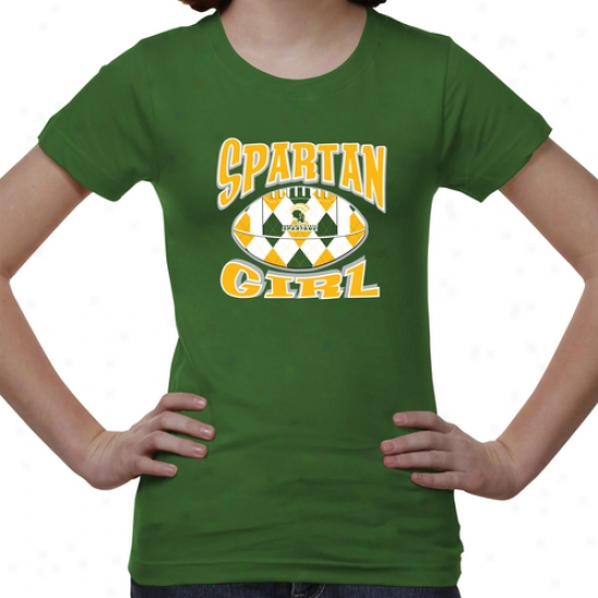 Norfolk State Spartans Youth Argyle Girl T-shirt - Green