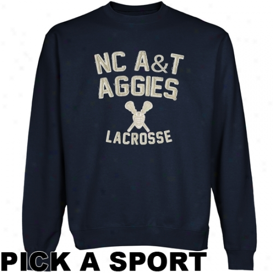 North Carolina A&t Aggies Legacy Crew Neck Fleece Sweatshirt - Navy Blue