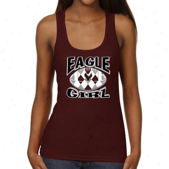 North Carolina Central Eagles Ladies Argyle Girl Junior's Ribbed Tank Top - Maroon