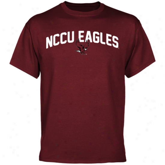 North Caeolina Central Eagles Mascot Logo T-shirt - Maroon