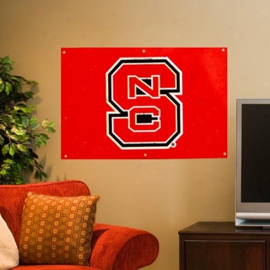 North Carolina State Wolfpack 2' X 3' Red Applique Logo Fan Banner