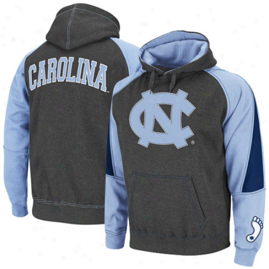 North Carolina Tar Heels (unc) Charcoal-carolina Blue Playmaker Ii Pullover Hoodie Sweatshirt