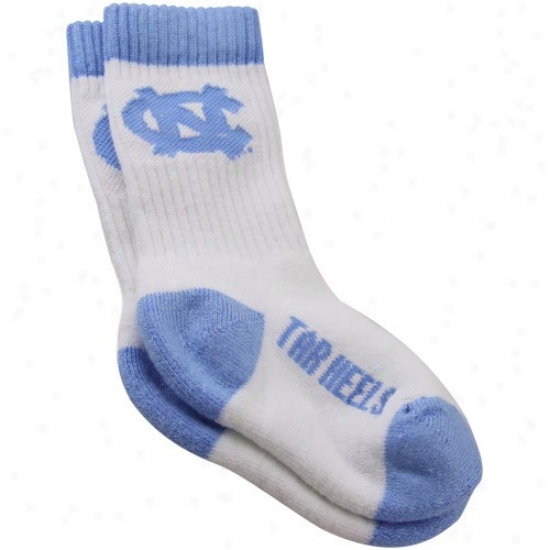 North Carolina Tar Heels (unc) Toddler White Crew Socks