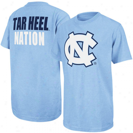 North Carolina Tar Heels (unc) Youth Highliight Tar Heel Nation T-shirt - Carolinz Azure