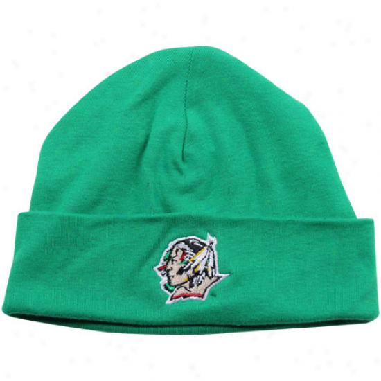 North Dakota Fighting Sioux Infant Green Solid Ski-knit Beanie