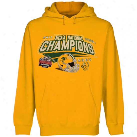 North Dakota State Bison Gold 2011 Ncaa Division I Fcs Football National Champions Cire Pullover Hoodie Swetshirt