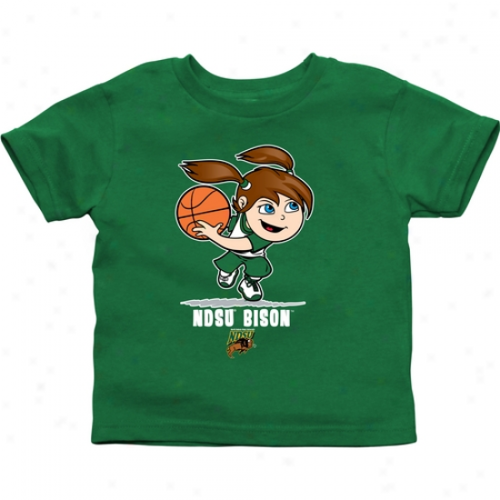 North Dakota State Bison Toddler Girls Basketball T-shirt - Green