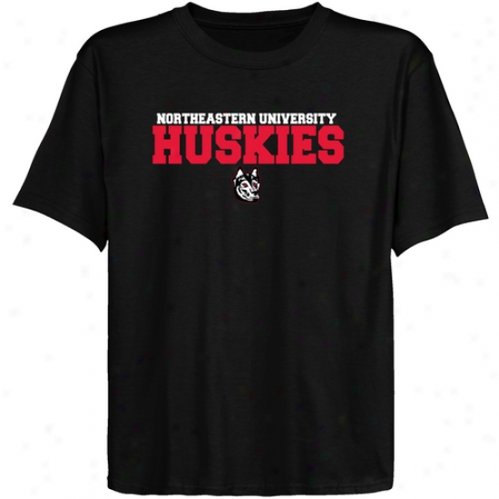 Northeastern Huskies Youth Black University Name T-shirt
