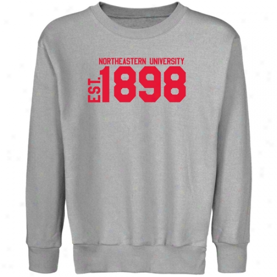 Northeastern Huskies Youth Steel Est. Date Crew Neck Fleece Sweatshirt