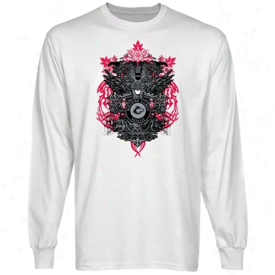 Northern Illinois Huskies White Shield Of Arms Long Sleeve T-shirt