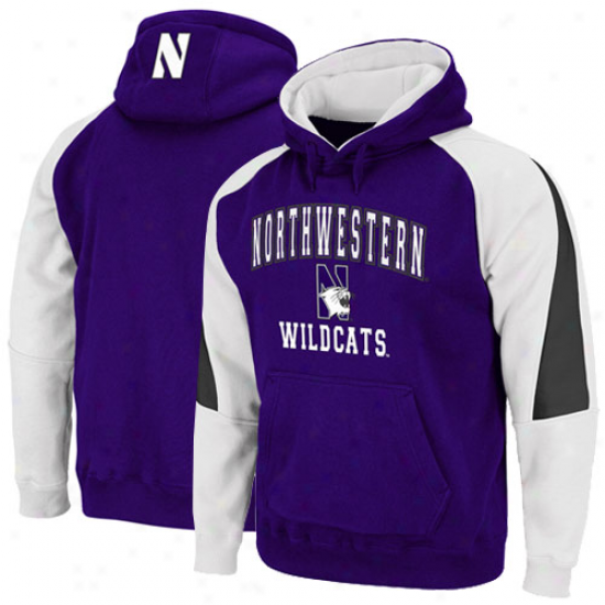 Northwestern Wildcats Purple-white Playmaker Pullover Hoodei Sweatshirt