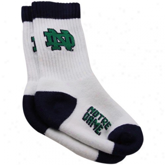 Notre Dame Fighting Irish Toddler White Crew Socks