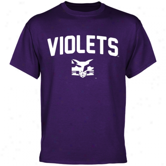 Nyu Violets Mascot Logo T-shirt - Purple