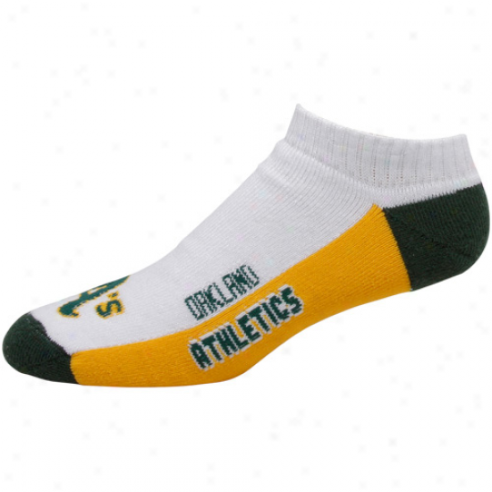 Oakland Athletics White Color Block Ankle Socks