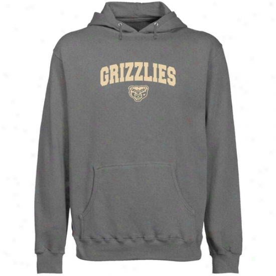 Oakland Golden Grizzlies Gunmetal Logo Arch Lightweight Pullover Hoody