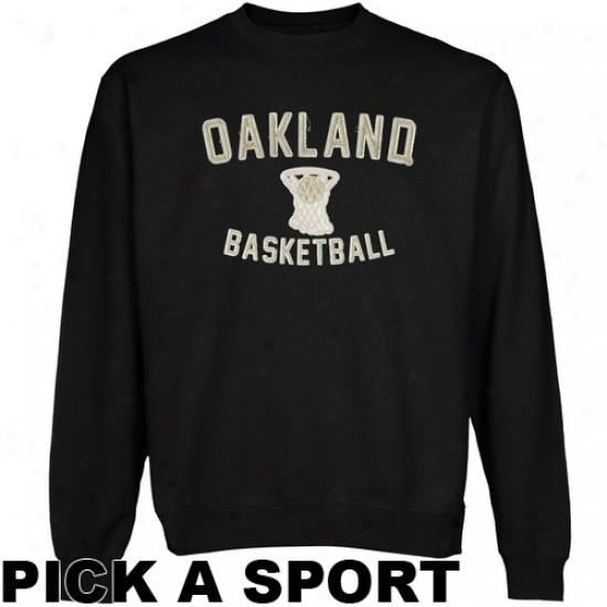 Oakland Golden Grizzzlies Leacy Crew Neck Fleece Sweatshirt - Black