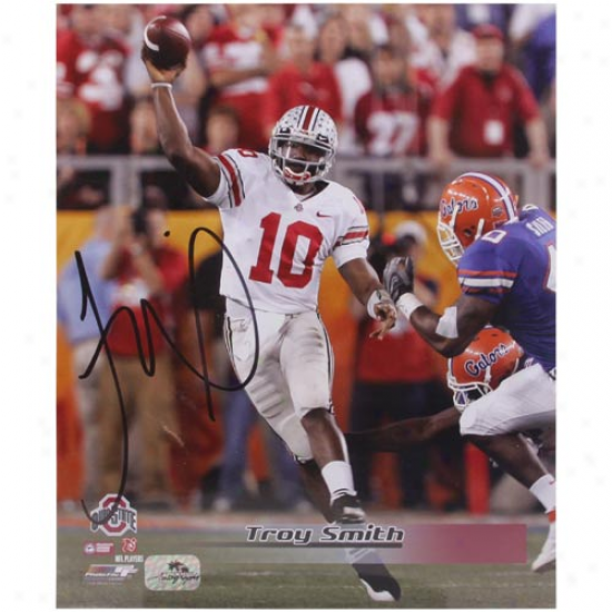 Ohio State Buckeyes #10 Troy Smith Autographed 8'' X 10'' Portrait Pohtographh