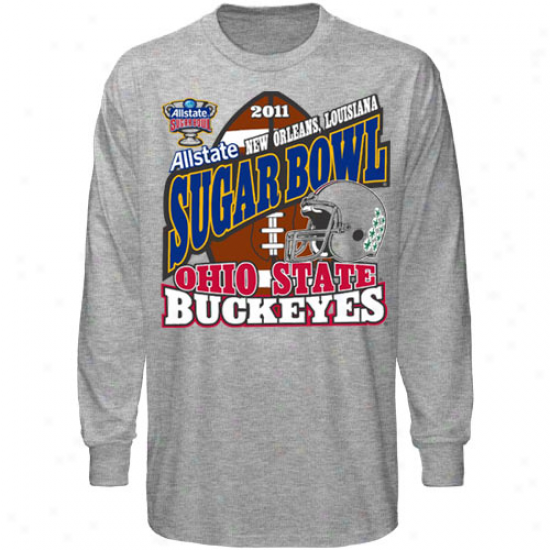 Ohio State Buckeyes Ash 2011 Sugar Bowl Bound Long Sleeve T-shirt