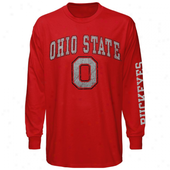 Ohio State Buckeyes Big Arch & Logo Long Sleeve T-shirt - Scarlet