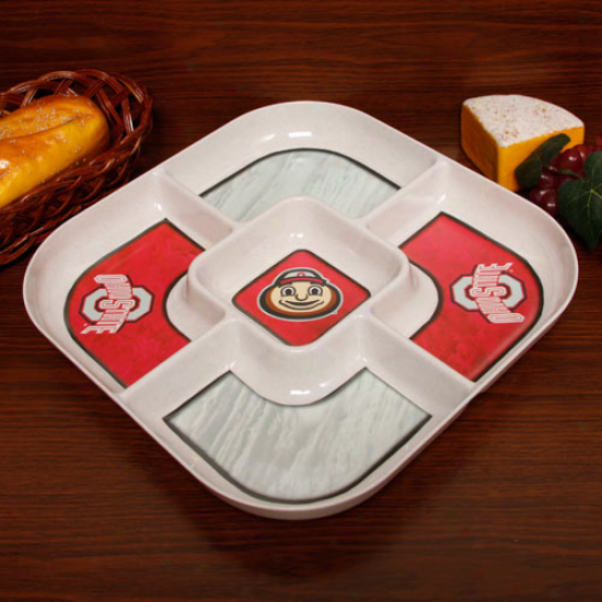 Ohio State Buckeyes Ecobamboo 5-section Serving Tray