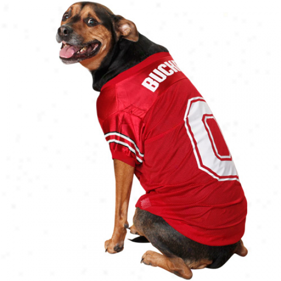 Ohio Stste Buckeyes Scarlet Mesh Dog Jersey