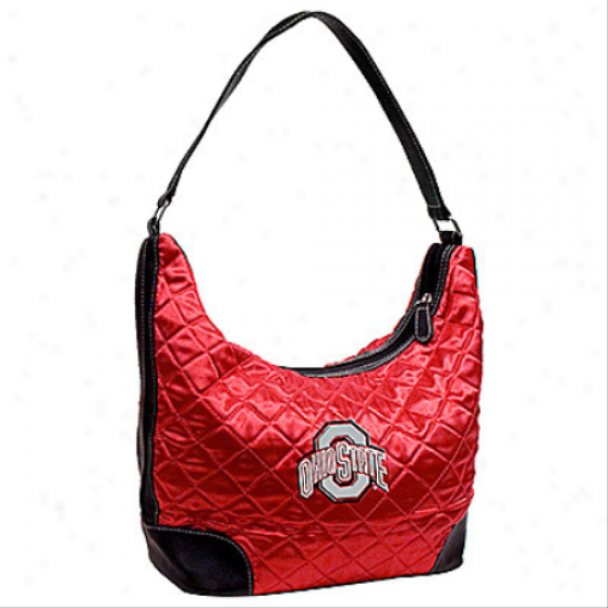 Ohio State Buckeyes Scarlet Quilted Hobo Purse