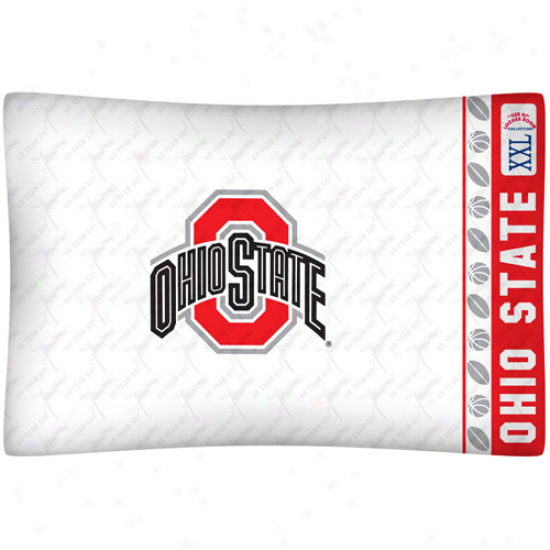 Ohio State Buckeyes White Jersey Pillow Case