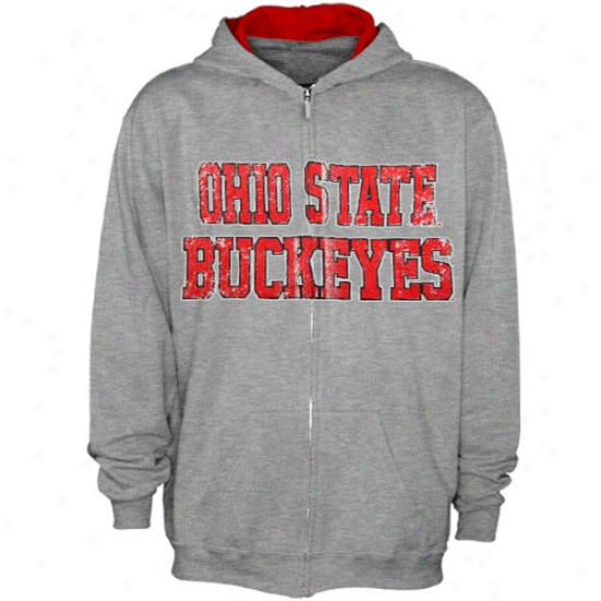 Ohio State Buckeyes Youth Gray Bookstore Full Zip Hoody Sweatshirt