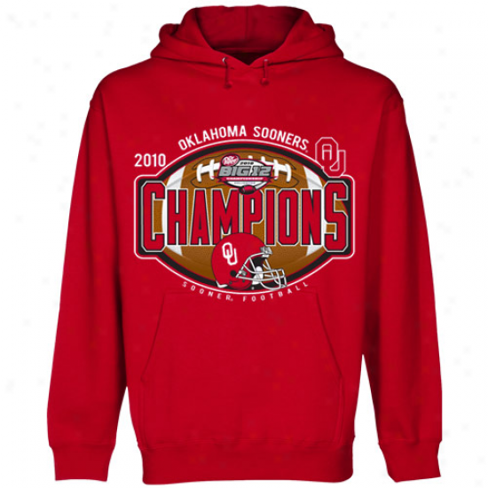 Oklahoma Sooners Crimson 2010 Big 12 Champions Official Locker Room Pullover Hoody Sweatshirt