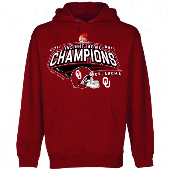 Oklahoma Sooners Crimson 2011 Insight Bowl Champions Pullover Hoodie Sweatshirt