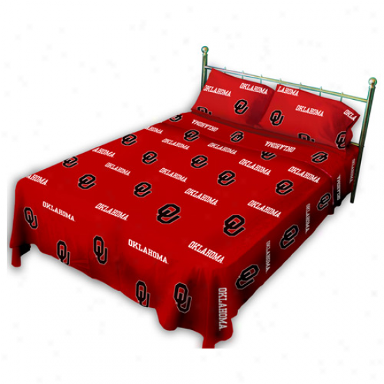 Oklahoma Sooners Crimson Collegiate Sheet Set