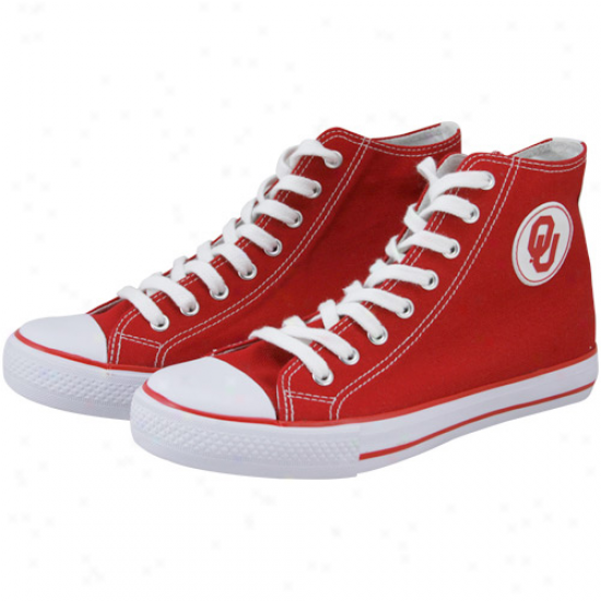 Oklahoma Sooners Crimson Hi-top aCnvas Shoes