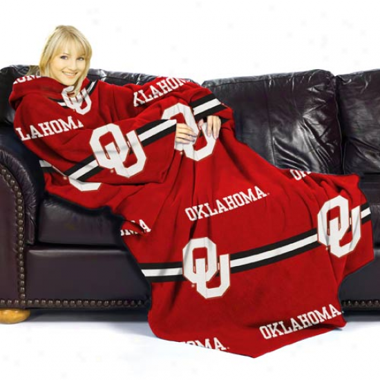 Oklahoma Sooners Crimson Striped Comfy Throw