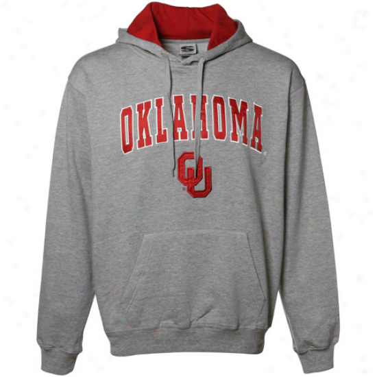 Oklahoma Sooners Gray Classic Twill Hoody Sweatshirt-