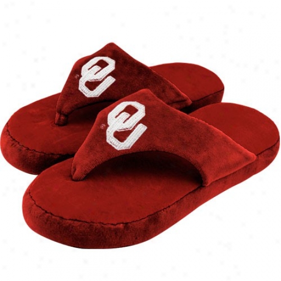 Oklahoma Sooners Unisex Crimson Comfyflop Indoor Flip Flop